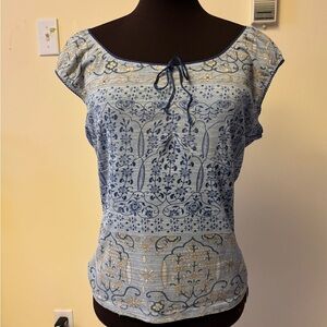 Y2K GARAGE Blue Patterned Women's Blouse